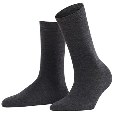 Falke Softmerino W So lana cotone tinta unita 1 paio, Calzini Donna, Grigio Anthracite Melange 3089, 37-38 Falke Softmerino W So lana cotone tinta unita 1 paio, Calzini Donna, Grigio Anthracite Melange 3089, 37-38