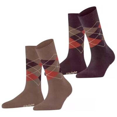 Burlington Everyday Argyle W So cotone fantasia confezione di 2 paia, Calzini Donna, Marrone Nougat 5020, 36-41 Burlington Everyday Argyle W So cotone fantasia confezione di 2 paia, Calzini Donna, Marrone Nougat 5020, 36-41