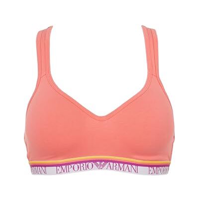 Emporio Armani Reggiseno a Triangolo Imbottito con Fascia con Logo da Donna, Taglia M, Rosa Fluo, M Emporio Armani Reggiseno a Triangolo Imbottito con Fascia con Logo da Donna, Taglia M, Rosa Fluo, M