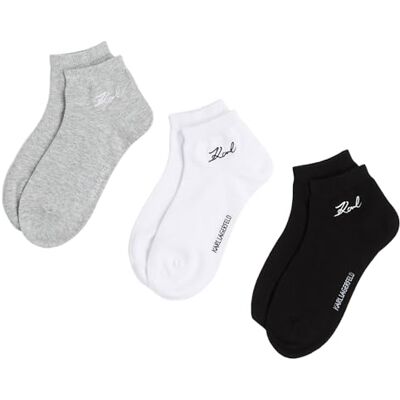 Lagerfeld Donna K/Signature Sneaker Sock (3 Pack) Black/White/Grey 35-38 Lagerfeld Donna K/Signature Sneaker Sock (3 Pack) Black/White/Grey 35-38