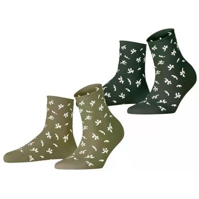Esprit Twig W Sso cotone fantasia confezione di 2 paia, Calzini Donna, Multicolore Seagrass Pineneedle 0150, 35-38 Esprit Twig W Sso cotone fantasia confezione di 2 paia, Calzini Donna, Multicolore Seagrass Pineneedle 0150, 35-38