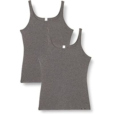 Skiny Advantage Cotton Tank Top 2er Pack, Vestaglia Donna, Grigio (Anthra Melange 9599), 42 (Taglia Produttore: 36) Skiny Advantage Cotton Tank Top 2er Pack, Vestaglia Donna, Grigio (Anthra Melange 9599), 42 (Taglia Produttore: 36)