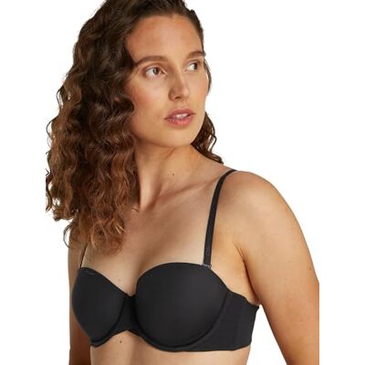 Calvin Klein Donna Reggiseno Senza Spalline Lightly Lined Elasticizzato, Nero (Black), 3F Calvin Klein Donna Reggiseno Senza Spalline Lightly Lined Elasticizzato, Nero (Black), 3F