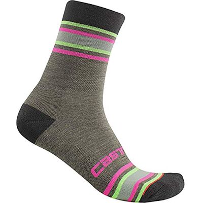 CASTELLI Striscia 13 Sock, Calzini Donna, Military Green, L/XL CASTELLI Striscia 13 Sock, Calzini Donna, Military Green, L/XL