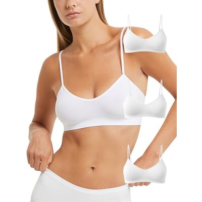 POMPEA 3 Pezzi Reggiseno Senza Ferretto, Brassiere Seamless in Morbida Microfibra con Spalla Stretta POMPEA 3 Pezzi Reggiseno Senza Ferretto, Brassiere Seamless in Morbida Microfibra con Spalla Stretta