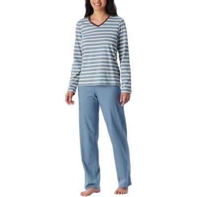 Schiesser Damen Schlafanzug Set Lang Weiche Baumwolle Nightwear Set di Pigiama Donna (Pacco da 1) Schiesser Damen Schlafanzug Set Lang Weiche Baumwolle Nightwear Set di Pigiama Donna (Pacco da 1)