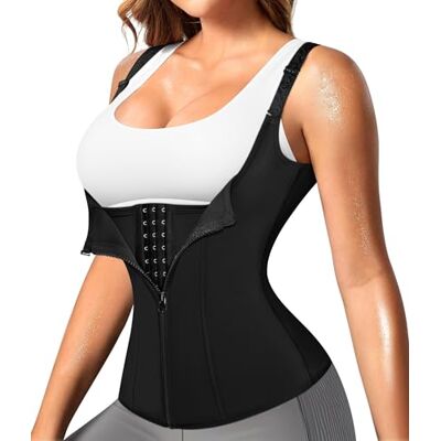 Nebility Corsetto modellante in vita da donna con cerniera, top modellante da donna con spalline regolabili Nebility Corsetto modellante in vita da donna con cerniera, top modellante da donna con spalline regolabili