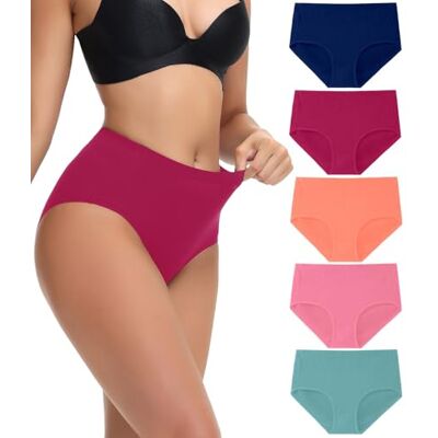 wirarpa Donna Vita Alta Culotte Elasticizzato Mutande Cotone Slip a Vita Media Intimo Pacco da 5 Multicolor Taglia L wirarpa Donna Vita Alta Culotte Elasticizzato Mutande Cotone Slip a Vita Media Intimo Pacco da 5 Multicolor Taglia L