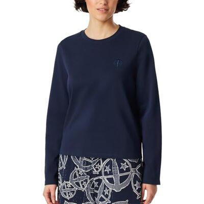 Schiesser Damen Schlafshirt Langarm Rundhals Organic Cotton 150 Years Parte Superiore del Pigiama, Admiral_, 40 Donna Schiesser Damen Schlafshirt Langarm Rundhals Organic Cotton 150 Years Parte Superiore del Pigiama, Admiral_, 40 Donna