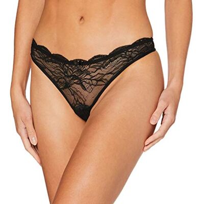 Emporio Armani Donna Thong Virtual Lace Perizoma, Nero, L Emporio Armani Donna Thong Virtual Lace Perizoma, Nero, L