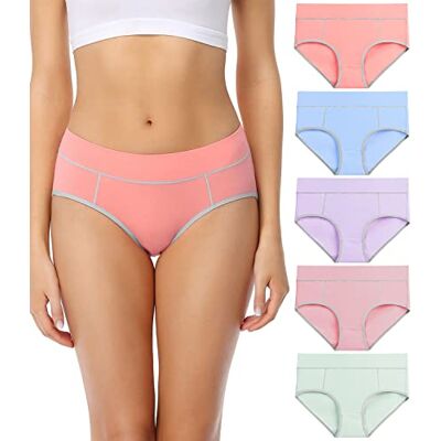 wirarpa Mutande Slip Donna Vita Media in Cotone Elasticizzato Pacco da 5 Multicolore Taglia XS wirarpa Mutande Slip Donna Vita Media in Cotone Elasticizzato Pacco da 5 Multicolore Taglia XS