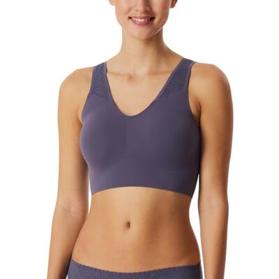 Schiesser Bustino da Donna Senza Cuciture con Cuscinetti Rimovibili Invisible Soft, Indaco_, 44 Schiesser Bustino da Donna Senza Cuciture con Cuscinetti Rimovibili Invisible Soft, Indaco_, 44