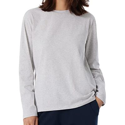 Schiesser Camicia da Notte a Maniche Lunghe Mix + Relax Parte Superiore del Pigiama, Opaco, Grigio Screziato, L Donna Schiesser Camicia da Notte a Maniche Lunghe Mix + Relax Parte Superiore del Pigiama, Opaco, Grigio Screziato, L Donna
