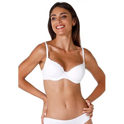 Lovable Reggiseno Balconette con Ferretto in Microfibra Coppe Leggermente Imbottite Comfort Invisibile sotto Abiti Intimo Sensual Touch Donna, Bianco, 32 / 2B Lovable Reggiseno Balconette con Ferretto in Microfibra Coppe Leggermente Imbottite Comfort Invisibile sotto Abiti Intimo Sensual Touch Donna, Bianco, 32 / 2B
