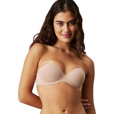 Calvin Klein Donna Reggiseno Senza Spalline Strapless Push Up Elasticizzato, Beige (Sand Dune), 2B Calvin Klein Donna Reggiseno Senza Spalline Strapless Push Up Elasticizzato, Beige (Sand Dune), 2B