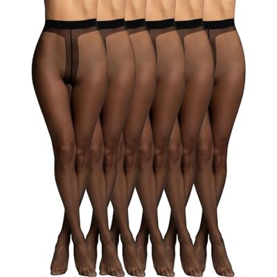 POMPEA 6 Paia Collant Donna 8 Denari, Calze Velate Opache con Cuciture Piatte, Compressione Leggera POMPEA 6 Paia Collant Donna 8 Denari, Calze Velate Opache con Cuciture Piatte, Compressione Leggera