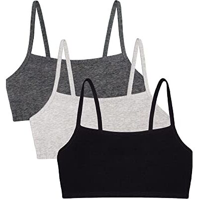 Fruit of the Loom Reggiseno Sportivo in Cotone con Spalline Sottili, Confezione da 3 Pezzi, Colori alla Moda Reggiseno Sportivo Donna (Pacco da 3) Fruit of the Loom Reggiseno Sportivo in Cotone con Spalline Sottili, Confezione da 3 Pezzi, Colori alla Moda Reggiseno Sportivo Donna (Pacco da 3)