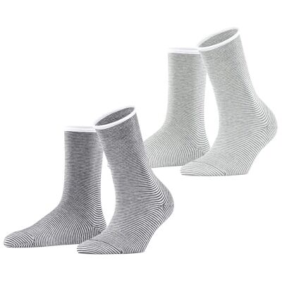 Esprit donna Allover Stripe 2-Pack calzini cotone traspirante Esprit donna Allover Stripe 2-Pack calzini cotone traspirante