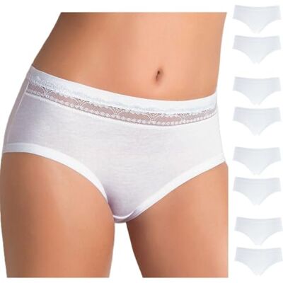 Cotonella Slip Donna Midi con Bordi Extra Comfort, Cotone Bielastico, Bianco, Nero e Fantasie Colorate, Taglie 2/S 6/XXL, Confezione da 3 Pezzi Cotonella Slip Donna Midi con Bordi Extra Comfort, Cotone Bielastico, Bianco, Nero e Fantasie Colorate, Taglie 2/S 6/XXL, Confezione da 3 Pezzi