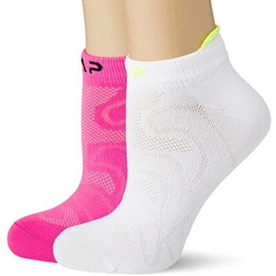 CMP Ultralight Sock Pa Bipack, Adult, Unisex, Bianco-Pink Fluo, 46/48 CMP Ultralight Sock Pa Bipack, Adult, Unisex, Bianco-Pink Fluo, 46/48