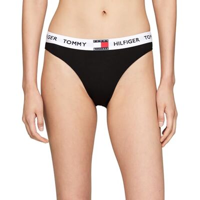 Tommy Hilfiger Donna Slip Taglio Bikini Classic con Fascia con Logo, Nero (Black), XS Tommy Hilfiger Donna Slip Taglio Bikini Classic con Fascia con Logo, Nero (Black), XS