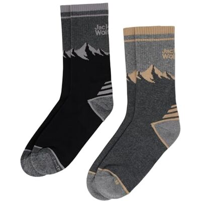Jack Wolfskin Mount Multi Sock Cl C Calzini da Escursionismo, Nero/Grigio, 35-37 Unisex-Adulto Jack Wolfskin Mount Multi Sock Cl C Calzini da Escursionismo, Nero/Grigio, 35-37 Unisex-Adulto