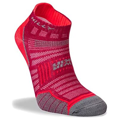 Hilly Twin Skin-Socklet-Min Cushioning Calzino da Corsa, Magenta/Grigio Marl, S Unisex-Adulto Hilly Twin Skin-Socklet-Min Cushioning Calzino da Corsa, Magenta/Grigio Marl, S Unisex-Adulto