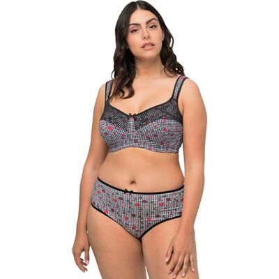 Ulla Popken Reggiseno Sostenitivo con Pizzo, Pied-de-Poule E Coppa C-e Reggiseno Donna Ulla Popken Reggiseno Sostenitivo con Pizzo, Pied-de-Poule E Coppa C-e Reggiseno Donna