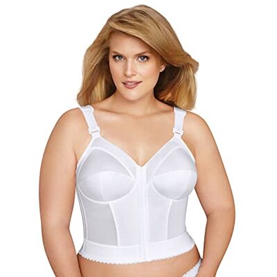 EXQUISITE FORM Fully Women's Front Close Longline Posture Bra # Reggiseno, Opaque, Bianco, 7C Donna EXQUISITE FORM Fully Women's Front Close Longline Posture Bra # Reggiseno, Opaque, Bianco, 7C Donna