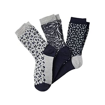 Damart Set di 3 Paia di Calzini Corti in Jacquard, Lana e Thermolactyl, Set Blu, 40 Donna Damart Set di 3 Paia di Calzini Corti in Jacquard, Lana e Thermolactyl, Set Blu, 40 Donna