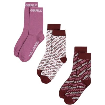 Lagerfeld Donne K/Monogram Sock (3 Pack) Multi 39-42 Lagerfeld Donne K/Monogram Sock (3 Pack) Multi 39-42