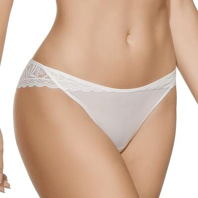 Selene , Brasiliana Donna in Pizzo con Motivo Floreale Trasparente, Slip a Vita Bassa, Collezione Mara, Colore Avorio, Taglia L Selene , Brasiliana Donna in Pizzo con Motivo Floreale Trasparente, Slip a Vita Bassa, Collezione Mara, Colore Avorio, Taglia L