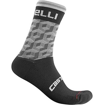 CASTELLI Cubi W 15 Sock, Calzini Donna, Black/Dark Gray, S/M CASTELLI Cubi W 15 Sock, Calzini Donna, Black/Dark Gray, S/M