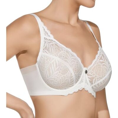 Selene , Reggiseno Donna in Pizzo Floreale Trasparente, con Ferretto e Fascia in Tulle, Senza Imbottitura, Collezione Melany, Colore Avorio, Taglia 5C Selene , Reggiseno Donna in Pizzo Floreale Trasparente, con Ferretto e Fascia in Tulle, Senza Imbottitura, Collezione Melany, Colore Avorio, Taglia 5C