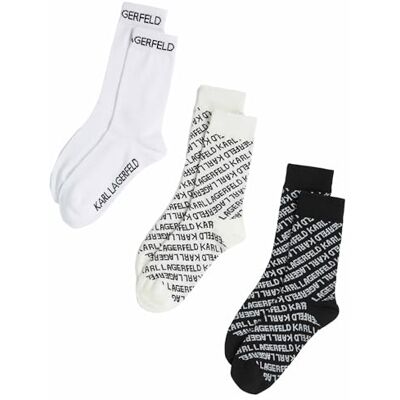 Lagerfeld Donna K/Monogram Sock (3 Pack) KL Monogram Cannoli/White/Black 39-42 Lagerfeld Donna K/Monogram Sock (3 Pack) KL Monogram Cannoli/White/Black 39-42