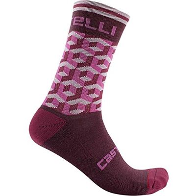 CASTELLI Cubi W 15 Sock, Calzini Donna, Pro Red/Pink, L/XL CASTELLI Cubi W 15 Sock, Calzini Donna, Pro Red/Pink, L/XL