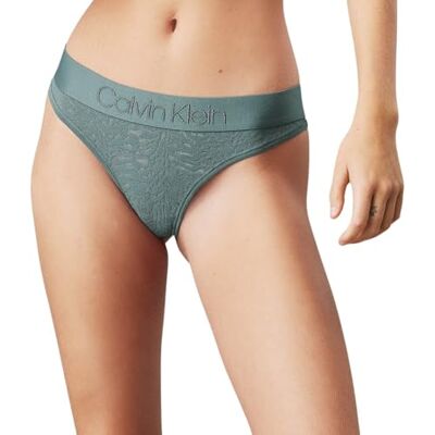 Calvin Klein Donna Perizoma Thong Intimo, Grigio (Blue Performance), L Calvin Klein Donna Perizoma Thong Intimo, Grigio (Blue Performance), L