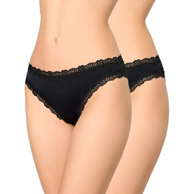 Nur Die Invisible Slip Brasiliano, da Donna, Senza Cuciture, in Microfibra, Invisibili e Senza Cuciture, Confezione da 2, Nero, 44-46 Nur Die Invisible Slip Brasiliano, da Donna, Senza Cuciture, in Microfibra, Invisibili e Senza Cuciture, Confezione da 2, Nero, 44-46