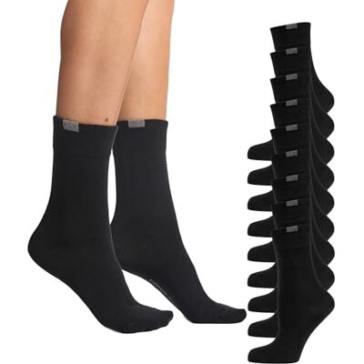 Nur Die 487801, Calze Donna, Nero (Schwarz 940), 35-38, Pacco da 9 Nur Die 487801, Calze Donna, Nero (Schwarz 940), 35-38, Pacco da 9