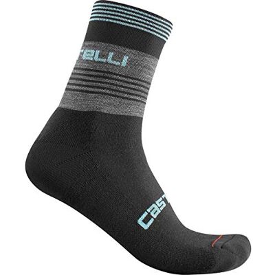 CASTELLI Linea 15 Sock, Calzini Donna, Dark Gray Celeste, L/XL CASTELLI Linea 15 Sock, Calzini Donna, Dark Gray Celeste, L/XL