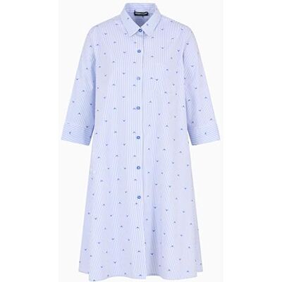 Emporio Armani Vestaglia Corta da Donna, Lapislazzulo/Striscia Bianca, L Emporio Armani Vestaglia Corta da Donna, Lapislazzulo/Striscia Bianca, L