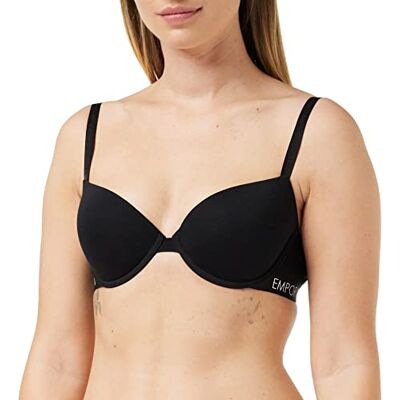 Emporio Armani Underwear Push Up Bra Iconic Cotton, Reggiseno Push-Up, Donna, Nero, 34B Emporio Armani Underwear Push Up Bra Iconic Cotton, Reggiseno Push-Up, Donna, Nero, 34B