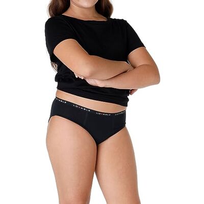 Lovable Slip da Ciclo Mestruale Flusso Medio in Cotone Mutande Riutilizzabili e Assorbenti Primi Cicli My First Period Panties Bambine e Ragazze, Nero, 14 Anni Lovable Slip da Ciclo Mestruale Flusso Medio in Cotone Mutande Riutilizzabili e Assorbenti Primi Cicli My First Period Panties Bambine e Ragazze, Nero, 14 Anni