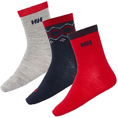 Helly Hansen Kids Calzino Di Lana 3pk Socks Unisex Bambini e ragazzi (Pacco da 1) Helly Hansen Kids Calzino Di Lana 3pk Socks Unisex Bambini e ragazzi (Pacco da 1)