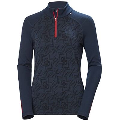 Helly Hansen Donna Maglietta Termica LIFA Merino Midweight Graphic Mezza Zip Helly Hansen Donna Maglietta Termica LIFA Merino Midweight Graphic Mezza Zip