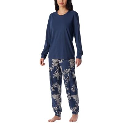 Schiesser Damen Schlafanzug Lang mit Bündchen Baumwolle Nightwear Set di Pigiama Donna (Pacco da 1) Schiesser Damen Schlafanzug Lang mit Bündchen Baumwolle Nightwear Set di Pigiama Donna (Pacco da 1)