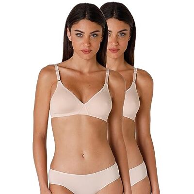 Lovable Reggiseno Senza Imbottitura e Senza Ferretto, Cotone Elasticizzato, Spalline con Regolazione Frontale, Pacco da 2, Cotton Line Donna Lovable Reggiseno Senza Imbottitura e Senza Ferretto, Cotone Elasticizzato, Spalline con Regolazione Frontale, Pacco da 2, Cotton Line Donna
