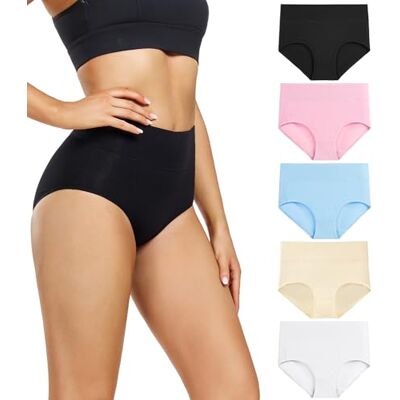 wirarpa Mutande Donna Slip Vita Alta Culotte in Cotone Pacco de 5 Taglia XL wirarpa Mutande Donna Slip Vita Alta Culotte in Cotone Pacco de 5 Taglia XL