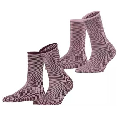 Esprit donna Allover Stripe 2-Pack calzini cotone traspirante Esprit donna Allover Stripe 2-Pack calzini cotone traspirante