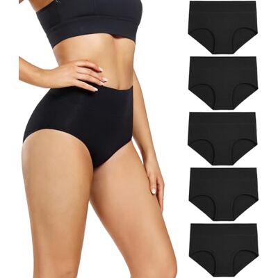 wirarpa Mutande Donna Slip Vita Alta Culotte in Cotone Nero Pacco da 5 Taglia XXL wirarpa Mutande Donna Slip Vita Alta Culotte in Cotone Nero Pacco da 5 Taglia XXL